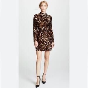 WAYF Peggy Mock Neck Belted Shift Dress Small